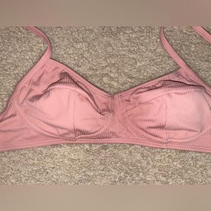 Pink target bikini top and jean pattern kulani kinis bikini top